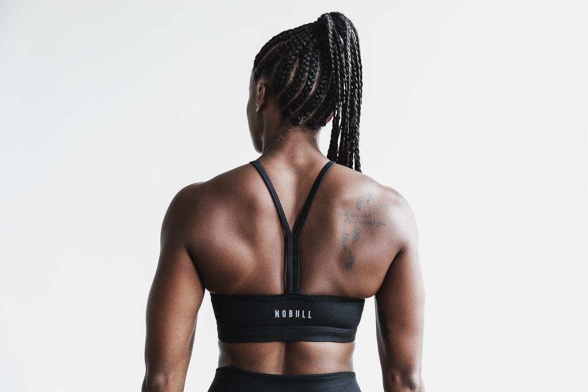 Nobull Halter Matte Women's Sports Bras Black | Australia (MT0249)